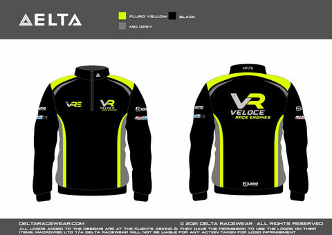 Veloce Racing Sublimated Kid's Zip Neck Jumper