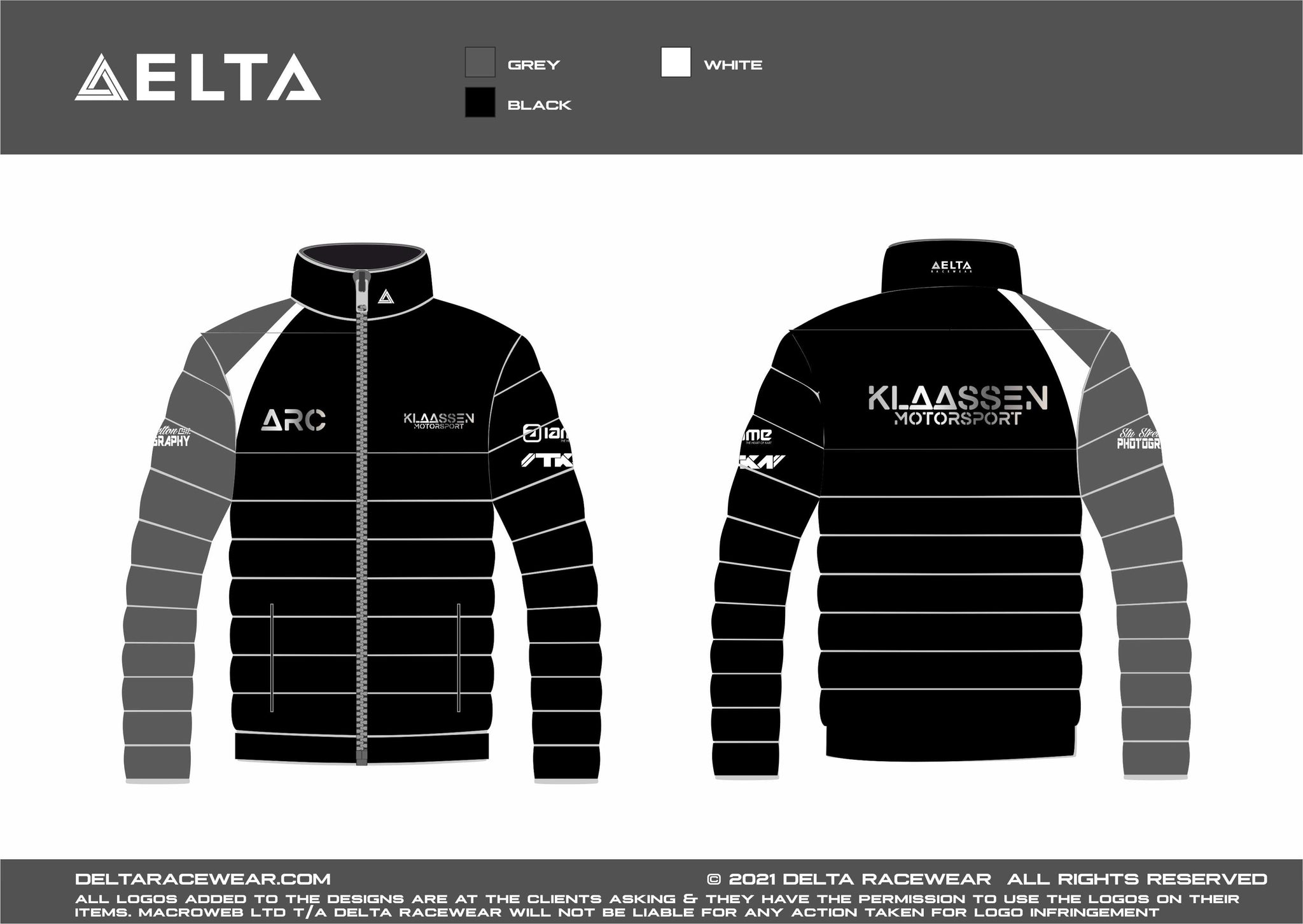 Klaassen Motorsport Sublimated Men's Padded Jacket