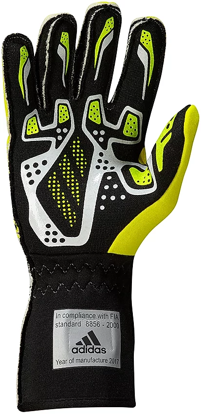 Adidas RSR Gloves Fluro Yellow Black Delta Racewear
