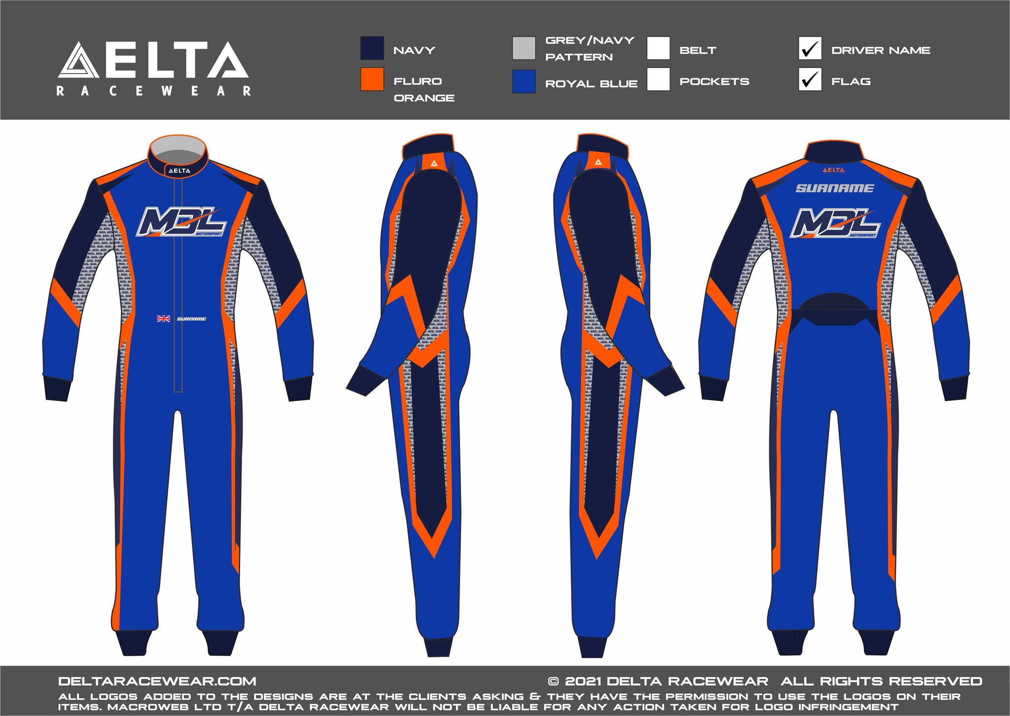 MDL Sublimated HRX  Kart Racesuit