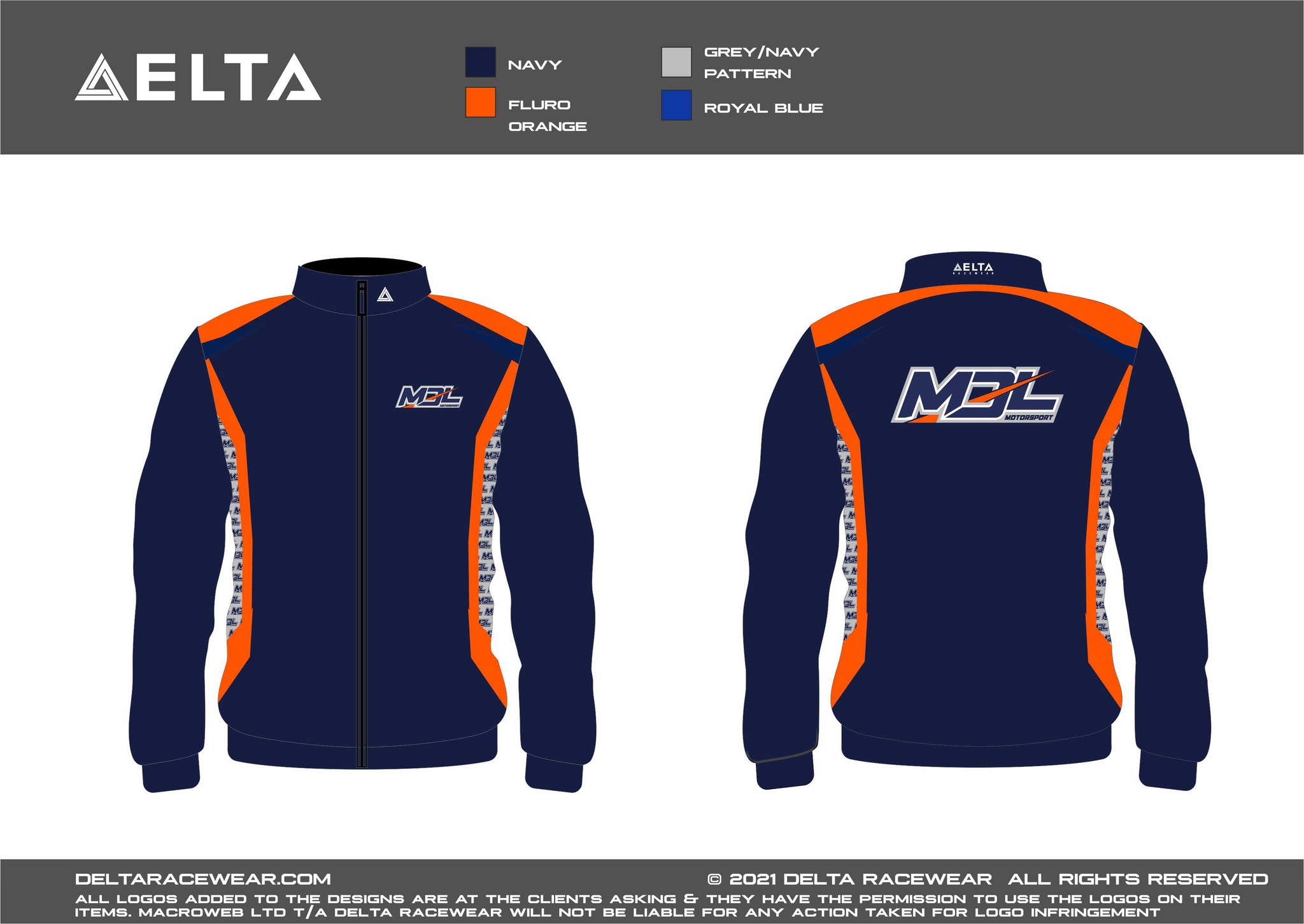 MDL Sublimated Kid's Track Top