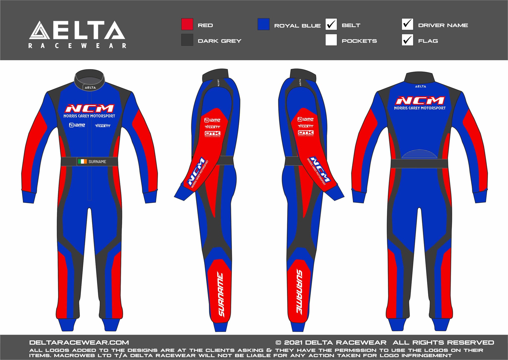NCM Embroidered FIA 877-2022 Custom Kart Racesuit