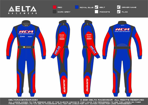 NCM Embroidered FIA 877-2022 Custom Kart Racesuit