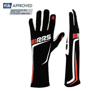 RRS GRIP 2 Racing Gloves (Black/Red) - FIA Approved (8856-2018)