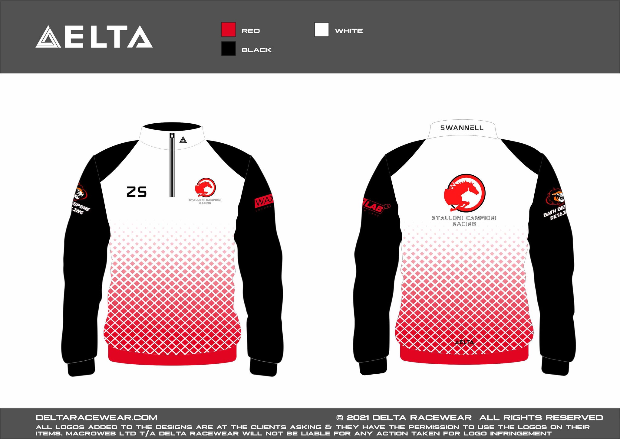 Stalloni Campioni Racing Sublimated Men's Zip Neck Jumper