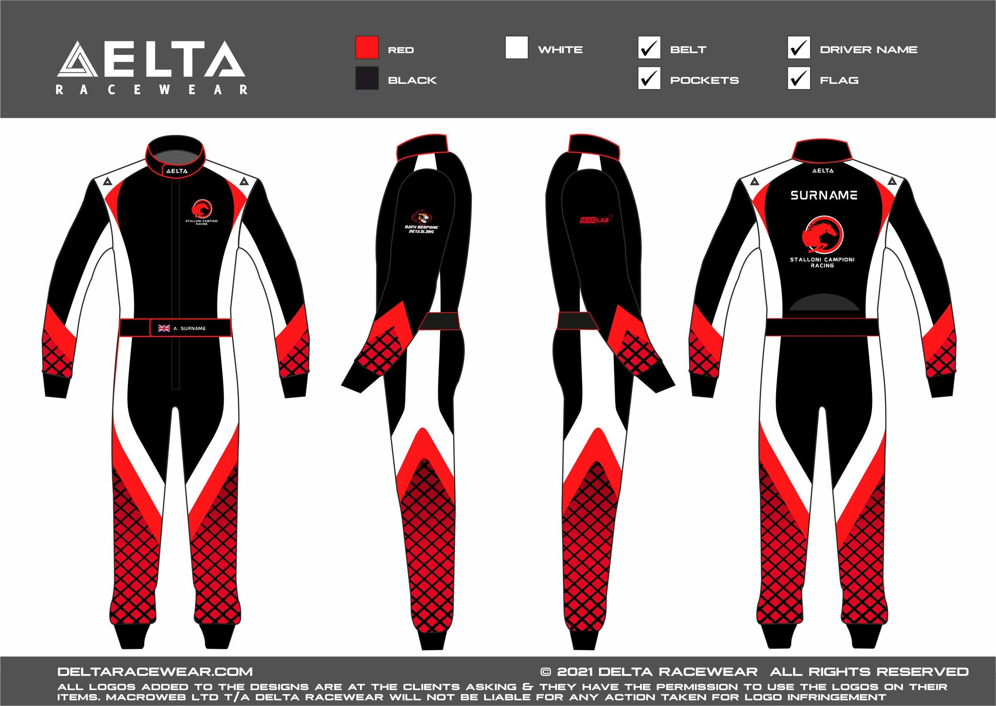 Stalloni Campioni Racing Sublimated FIA 877-2022 Kart Racesuit
