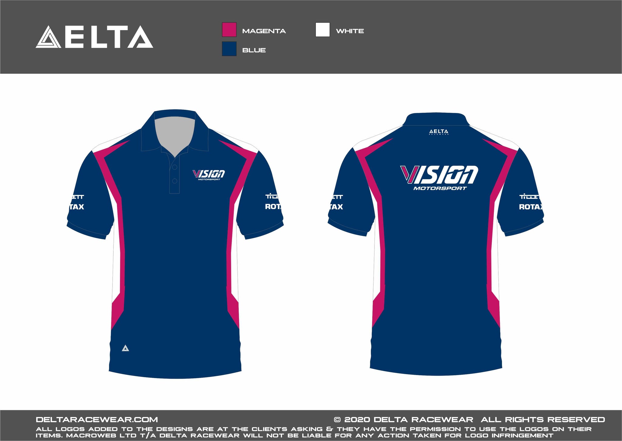 Vision Motorsport Sublimated Kid's Polo Shirt