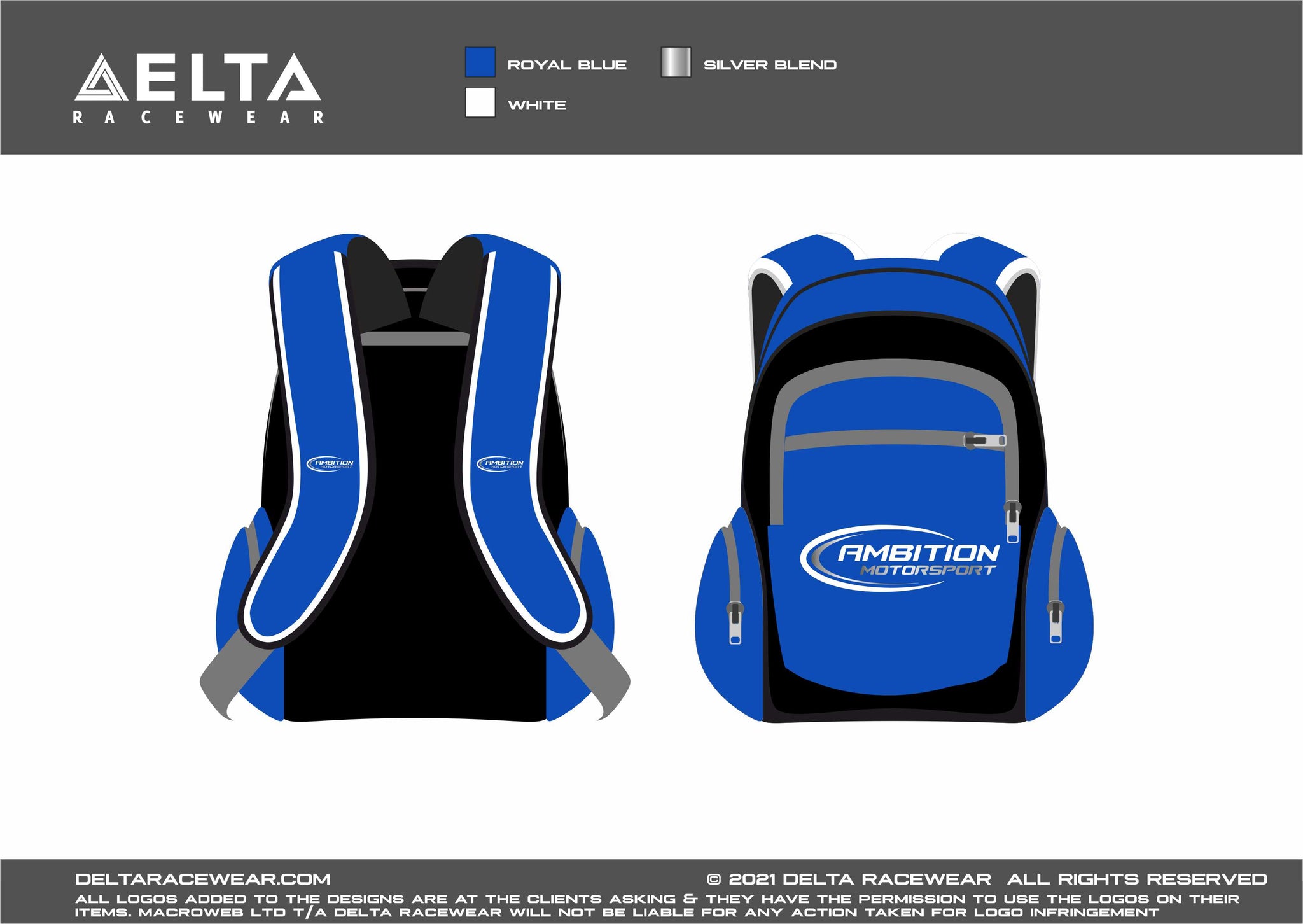 Printed Rucksacks Ambition Custom Made Rucksacks - Trade Price – Delta Racewear
