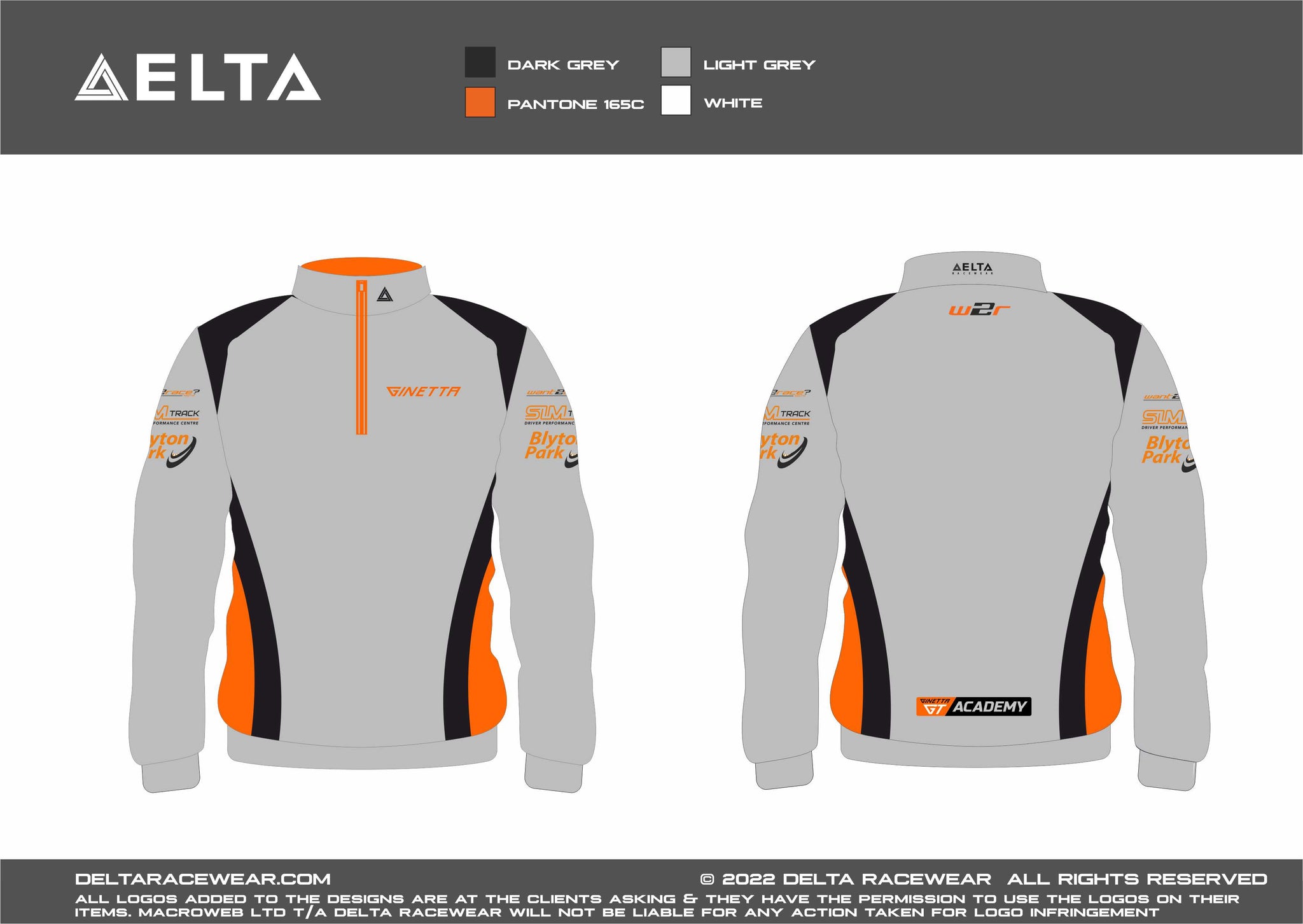 Ginetta Sublimated Kid's Zip Neck Jumper