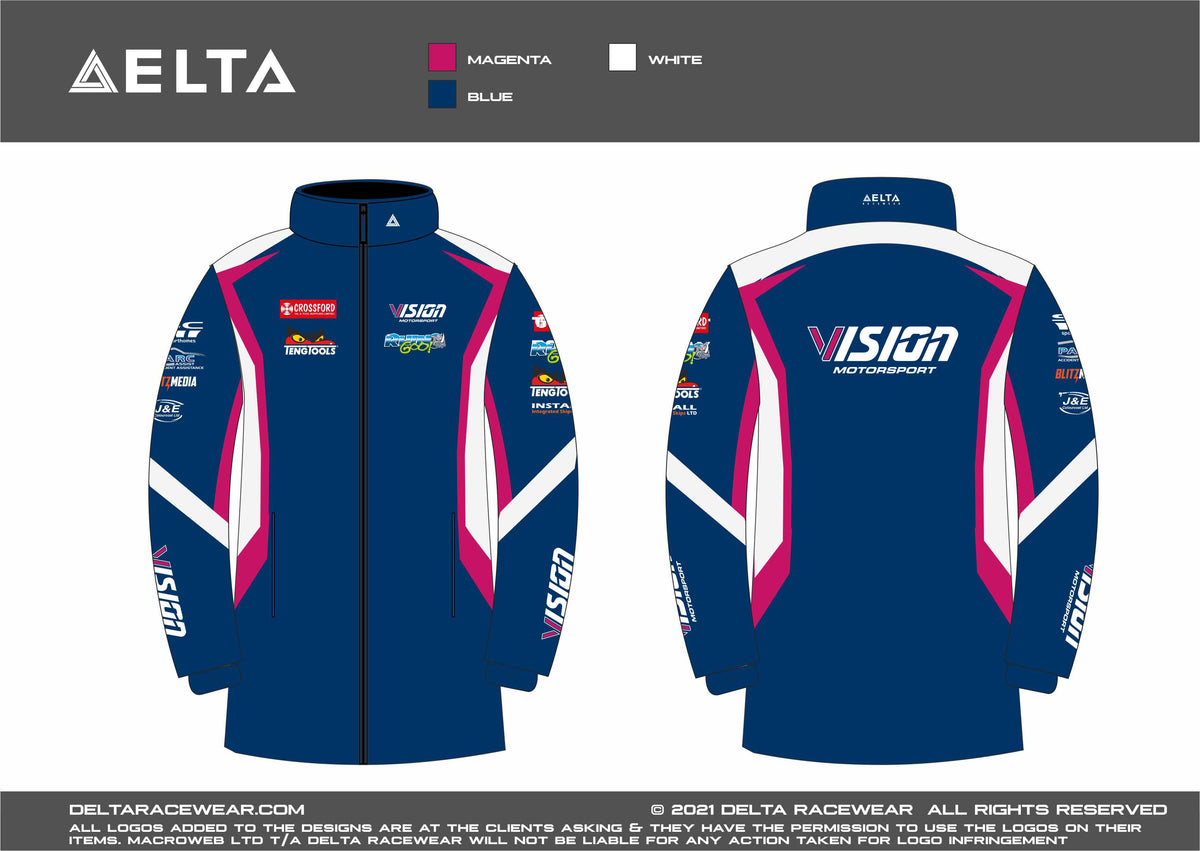 Delta Racewear Vision Motorsport Sublimated Men's Winter Coat – Delta Racewear