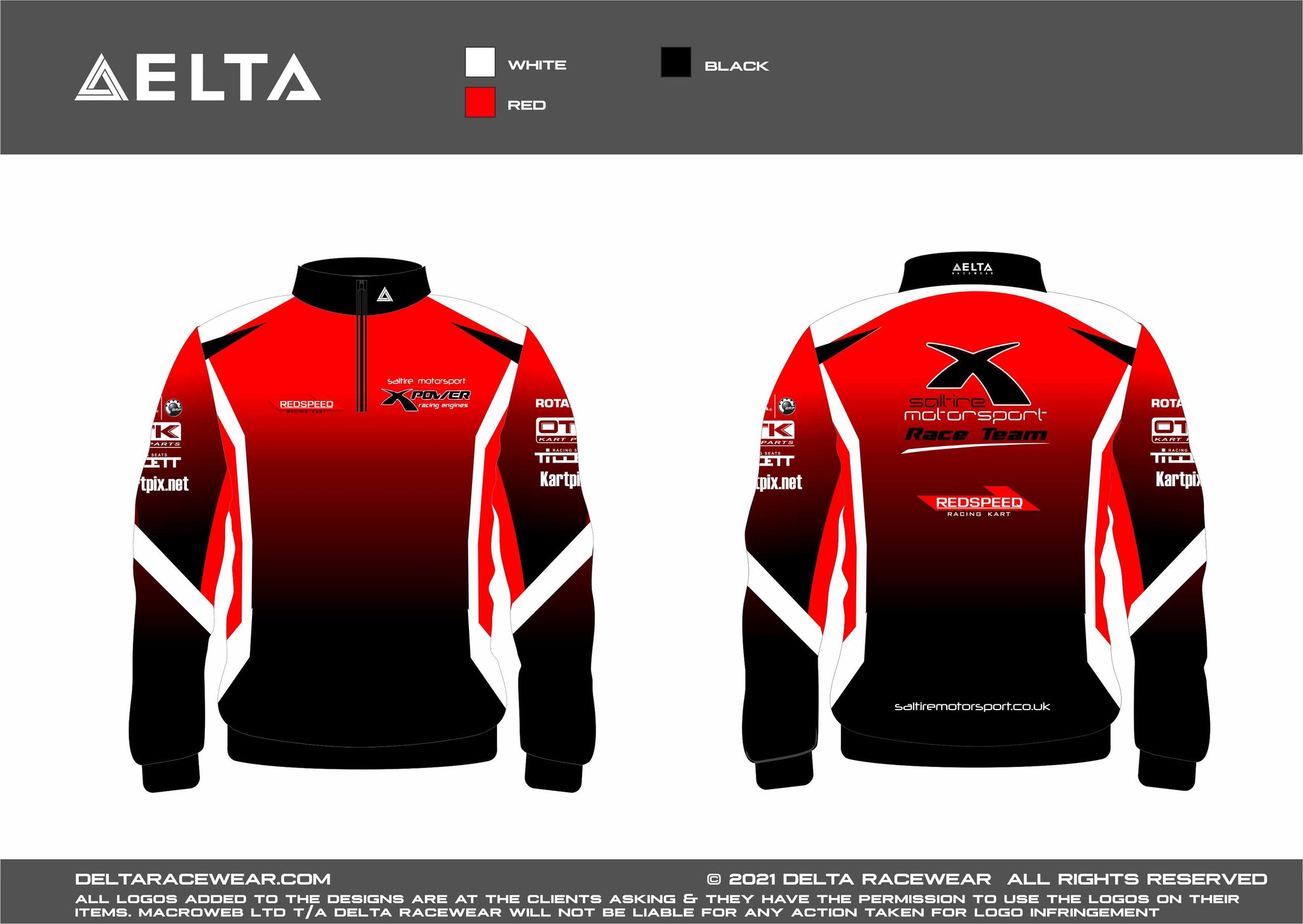 Saltire Motorsport Sublimated Women's Zip Neck Track Top