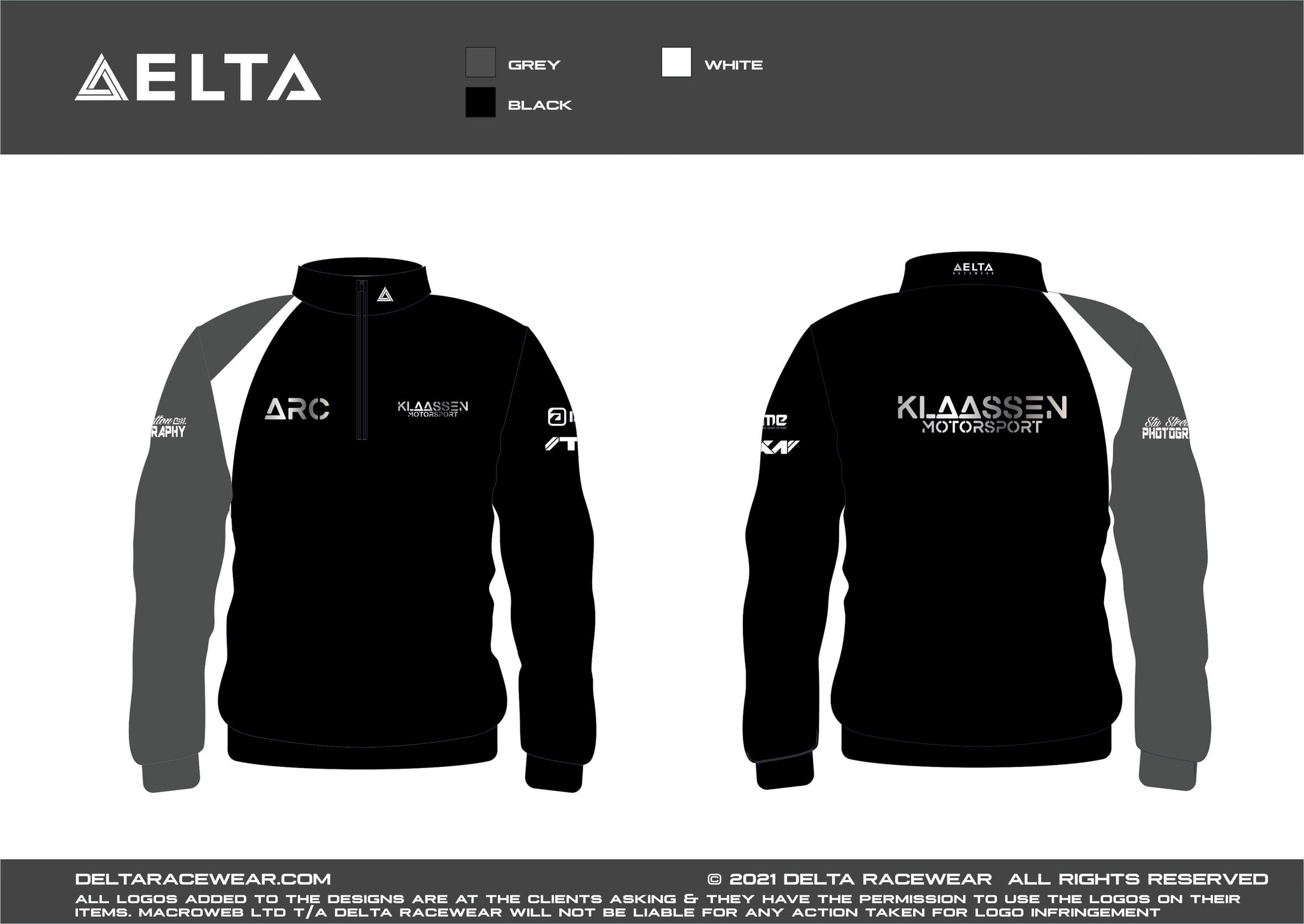 Klaassen Motorsport Sublimated Women's Zip Neck Jumper