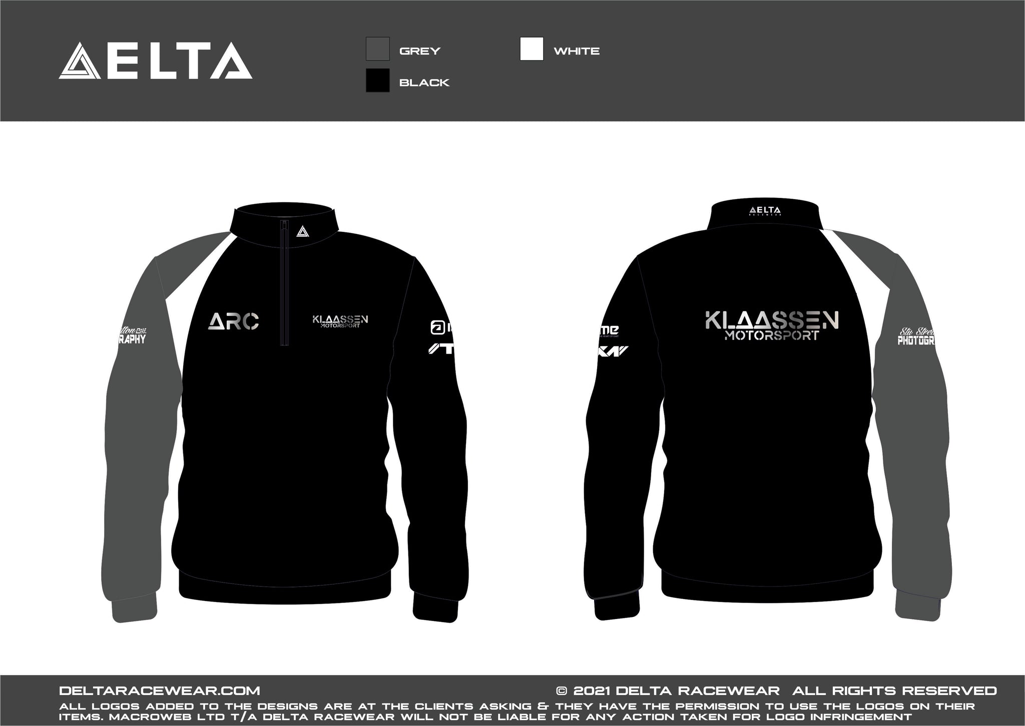 Klaassen Motorsport Sublimated Men's Zip Neck Jumper