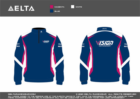 Vision Motorsport Sublimated Men's Zip Neck Track Top